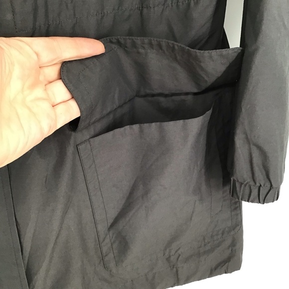 Eileen Fisher Light Weight Stand Collar Long Windbreaker Coat Charcoal Size XS - Picture 7 of 10